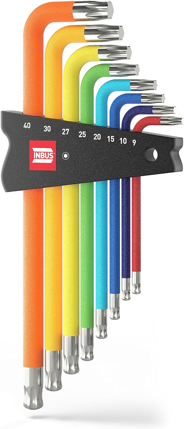 TORX® Winkelschraubendreher Set 8tlg., TX9–40, mit ColorGrip — Made in Germany (INBUS® 74223)