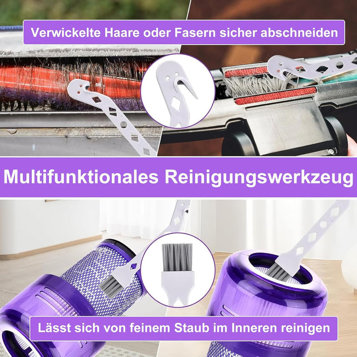 72cm Verlängerungsrohr +Weisser Gänsekopfpinsel,Kompatibel mit Dyson V7 V8 V10 V11 V15, Schnellwechs