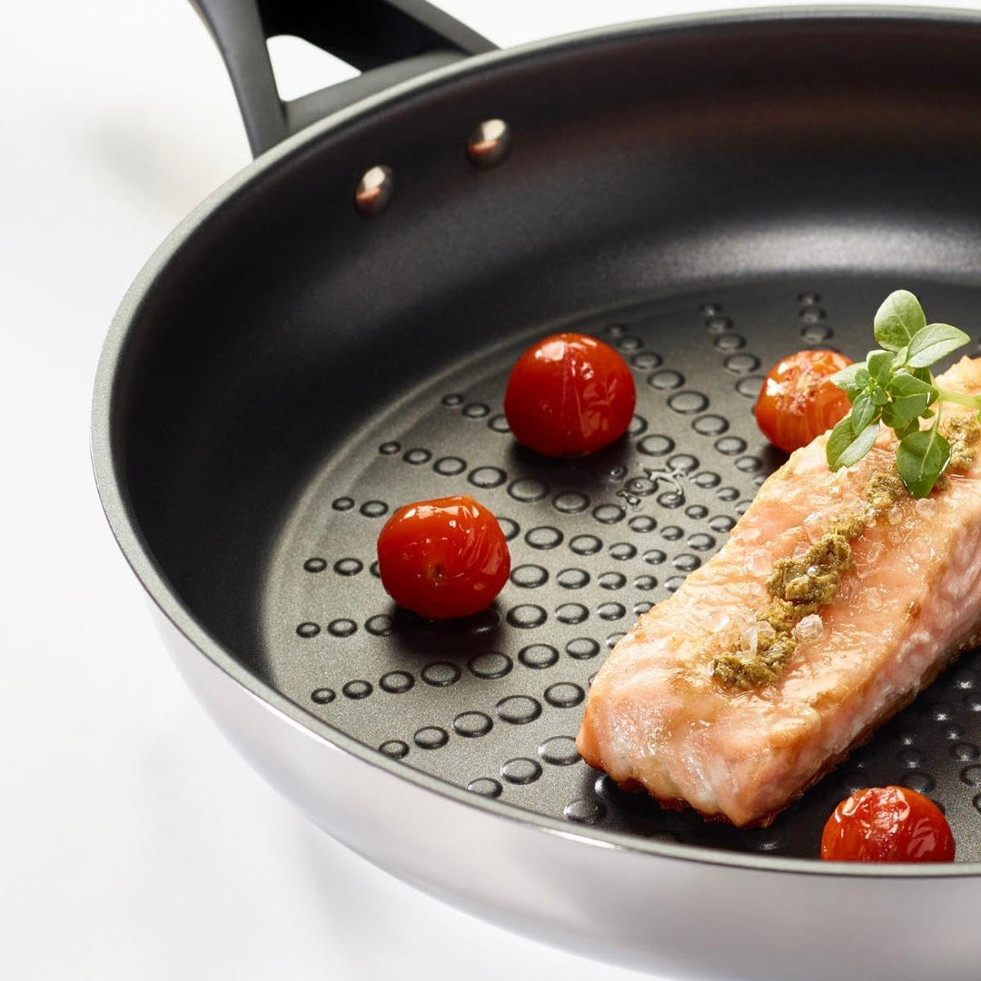 Pyrex Expert Bratpfanne , Stahl INOX _ andere Spülschwamm, Schwarz und Grau, 20 cm, 20 cm