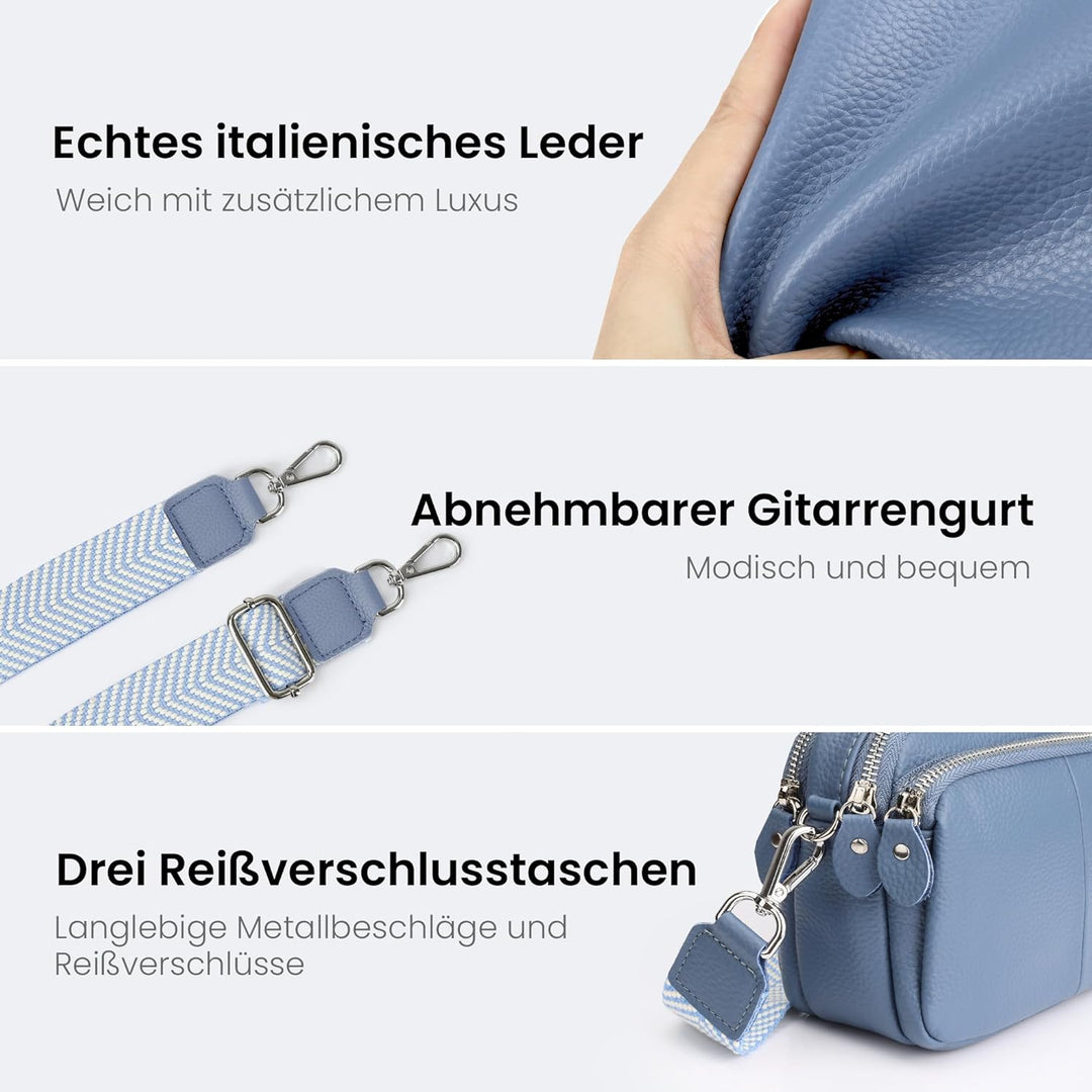 befen Crossbody Bag Damen Echtes Leder Umhängetasche Klein Damen Handytasche zum Umhängen, Moderne H