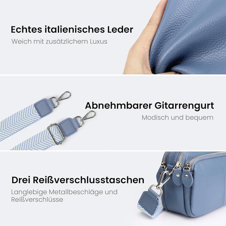 befen Crossbody Bag Damen Echtes Leder Umhängetasche Klein Damen Handytasche zum Umhängen, Moderne H