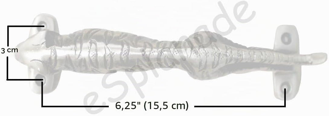 eSplanade - 19,1 cm Messing Designer Tiger/Jaguar Türgriff - 2er Set | Wohnkultur | Türdekor | Paar