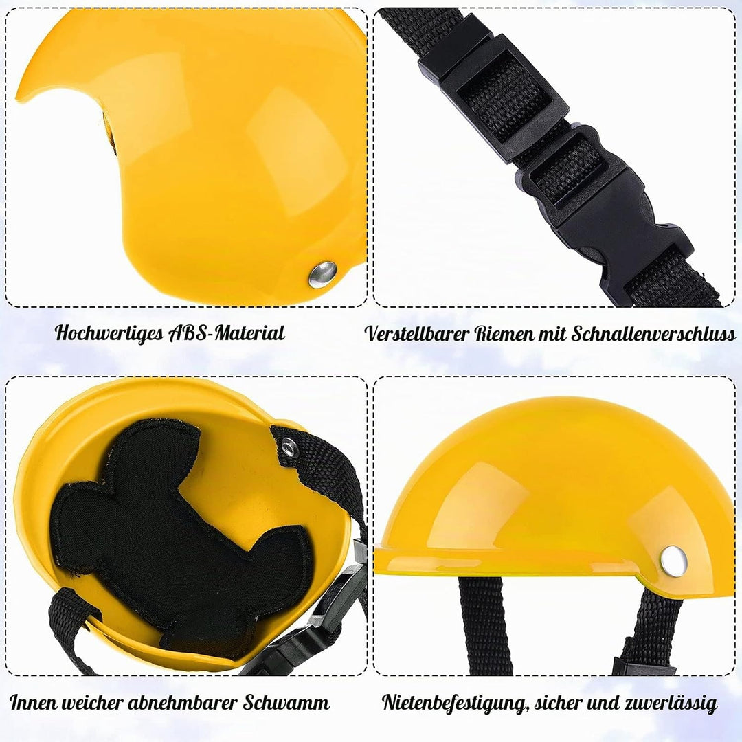 Haustier-Hundehelm und Hundebrillen-Set, gepolstert, 10.2 cm, Motorradhelm, Hunde-Sonnenbrille, Sich