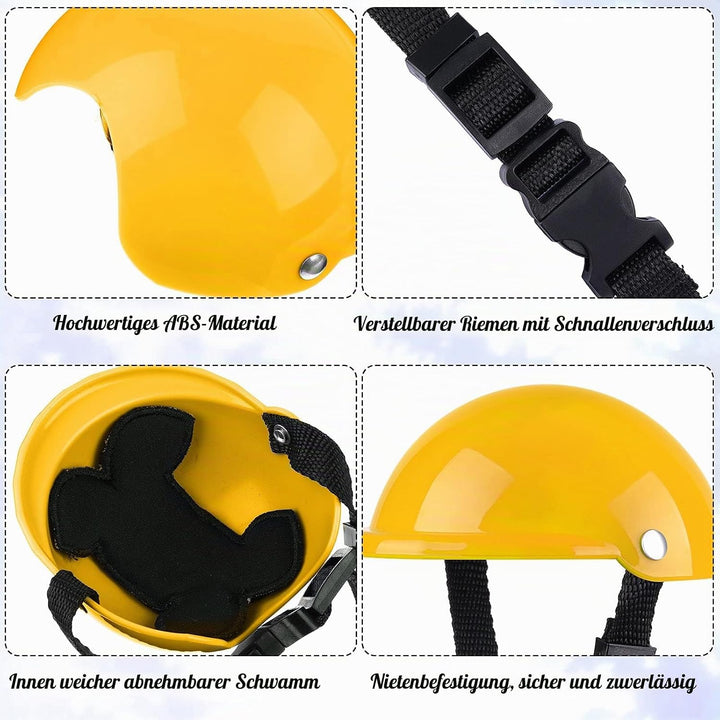 Haustier-Hundehelm und Hundebrillen-Set, gepolstert, 10.2 cm, Motorradhelm, Hunde-Sonnenbrille, Sich