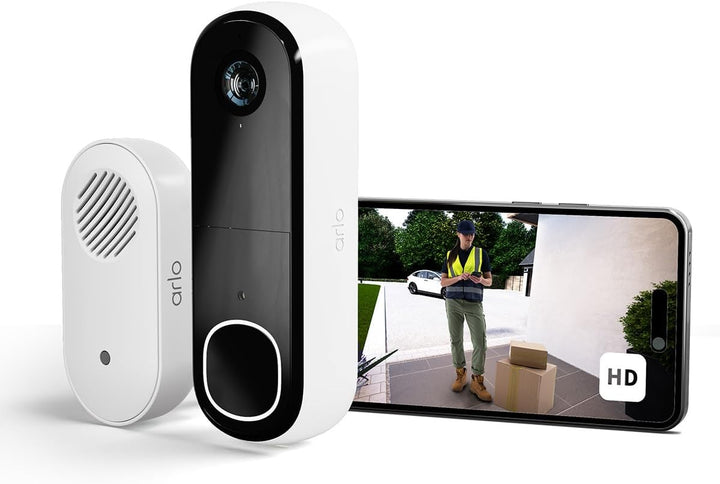 Arlo HD Video Türklingel Mit Kamera Kabellos, WLAN Doorbell, Bewegungsmelder, 2-Wege-Audio, Ring Sir