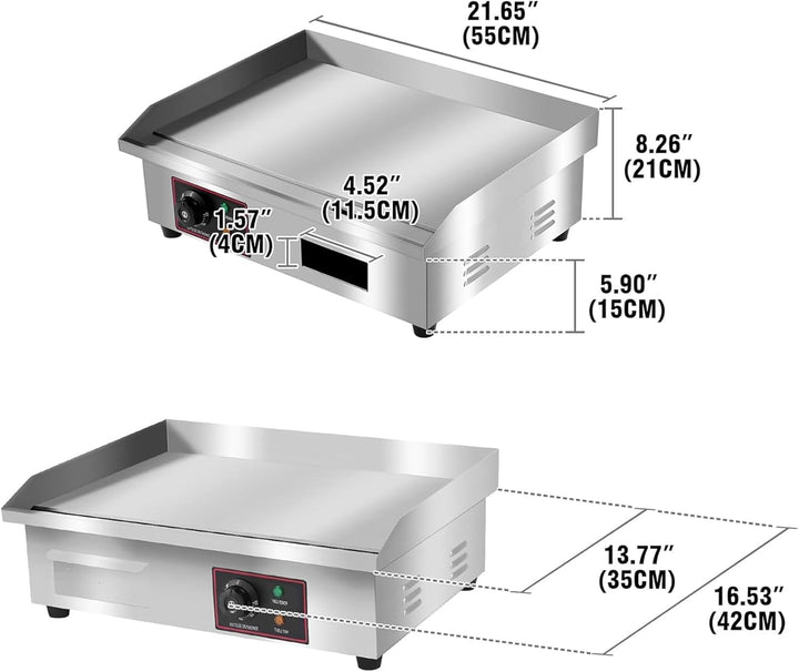 Elektrische Grillplatte, professionell, 3 kW, Tischgrill, multifunktional, Innengrill aus Edelstahl