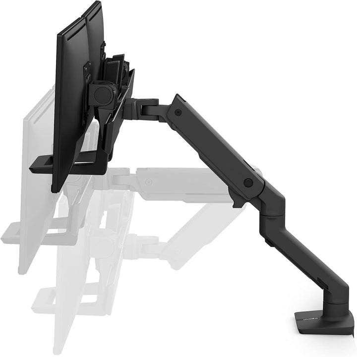 ERGOTRON HX Dual Monitor Arm in Schwarz - Monitor Tischhalterung mit patentierter CF-Technologie für