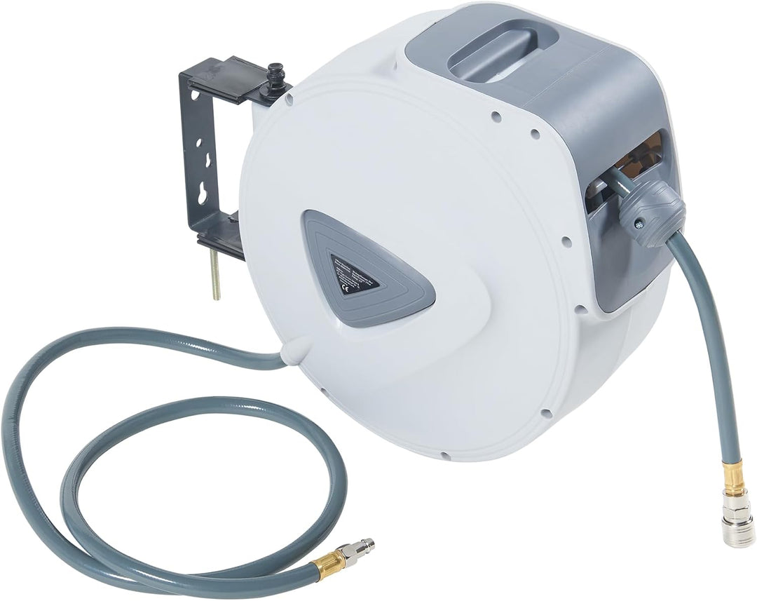 pro.tec Druckluftschlauchtrommel Nassau 180° Schwenkbarkeit Druckluftschlauch 30m + 2m Schlauchtromm