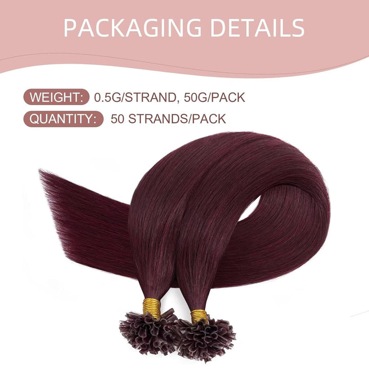 Haarverlängerung Bonding Extensions Echthaar 7A Remy Echthaar Haarteile Echthaar 0,5g Weich Natürlic