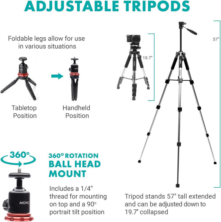Movo iVlogger-PRO Vlogging-Kit für iPhone/Android – YouTube-Starter-Kit für Content Creator – Zubehö