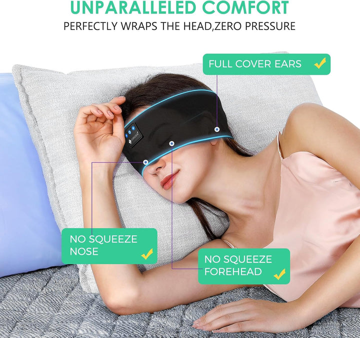 ZUMUSEN Schlafkopfhörer Stirnband Bluetooth, Kabellose Sportkopfhörer mit ultradünnen HD-Stereolauts