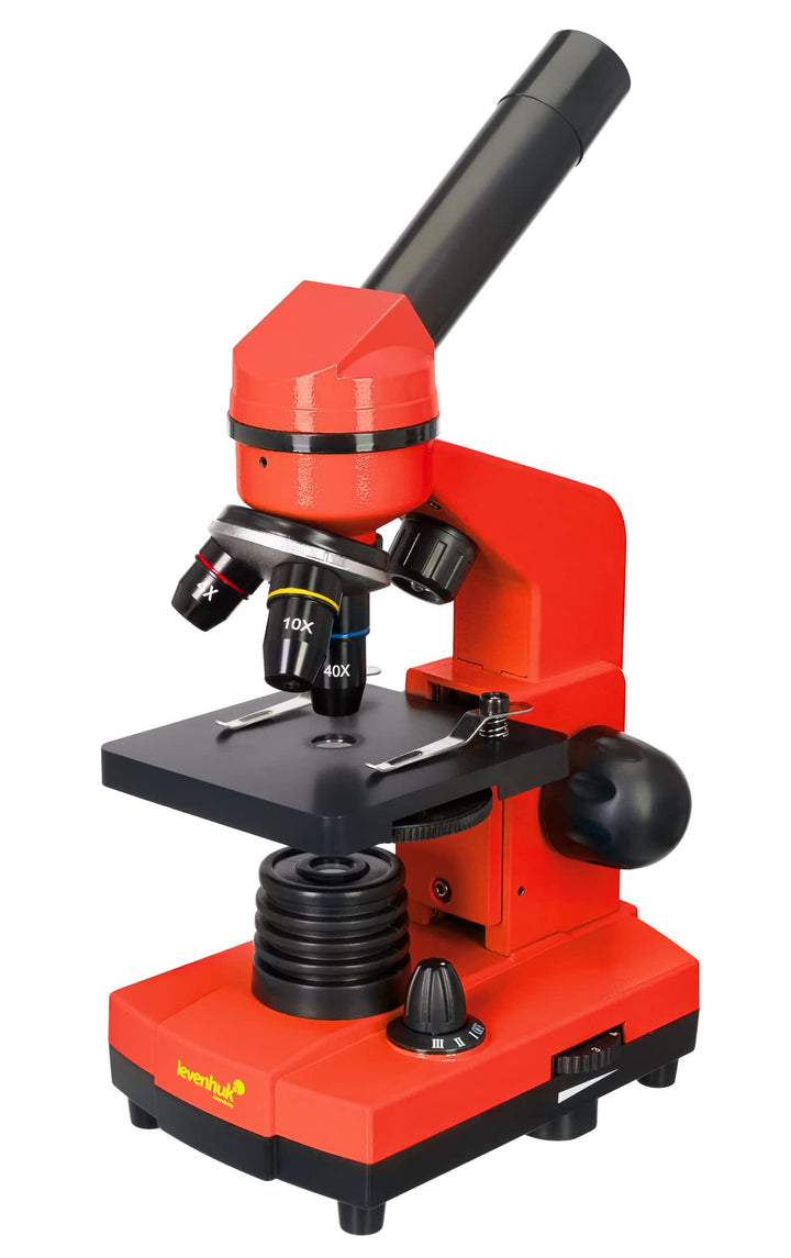Levenhuk Rainbow 2L Orange Kinder Heimlabor STEM-Set mit Tragbarem Biologischen Mikroskop mit 400-fa