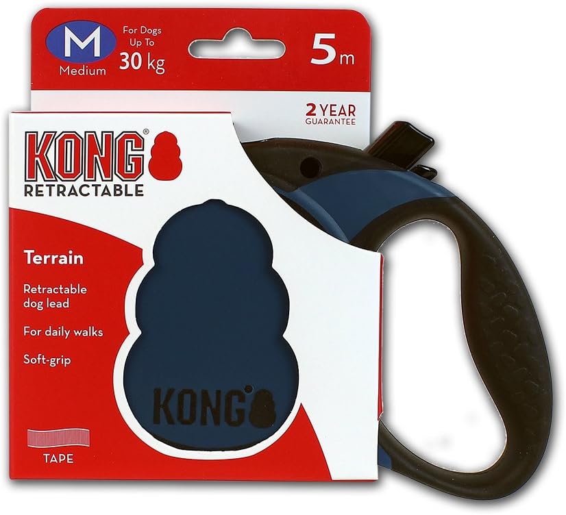 Kong Terrain Hundeleine, einziehbar Terrain mittel blau, Terrain mittel blau
