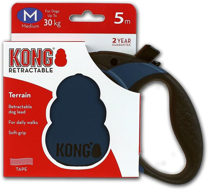 Kong Terrain Hundeleine, einziehbar Terrain mittel blau, Terrain mittel blau