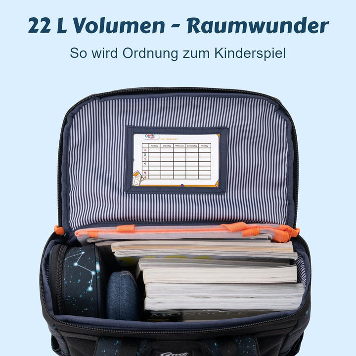 Schulranzen Set 6-teilig Ergonomische Ultraleichte Schultasche Mädchen Junge Kinder Schulrucksack Ra