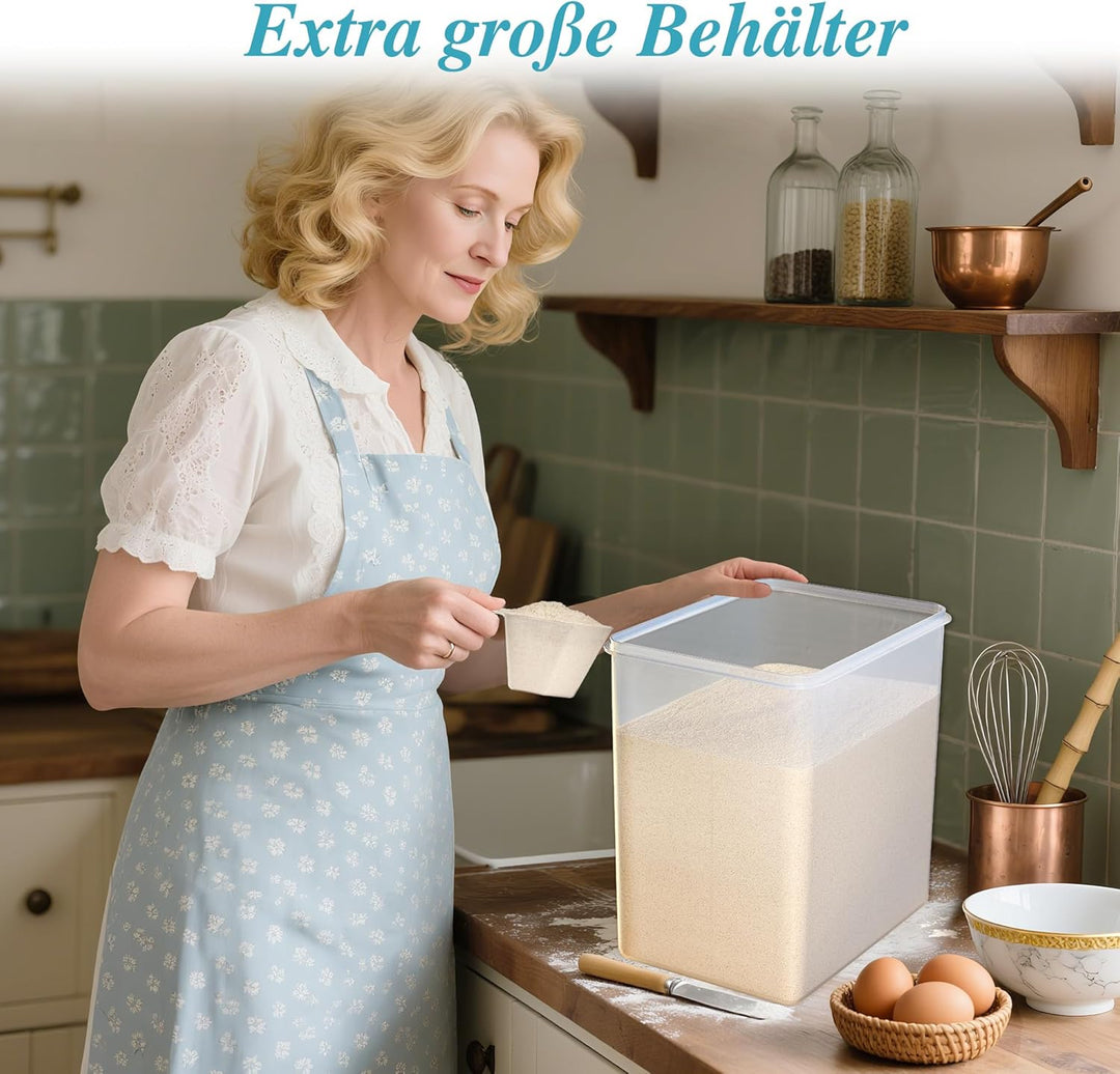 Vtopmart 2er Set Mehl Aufbewahrung 9.5L, Gross Vorratsdosen mit Deckel Luftdicht, BPA Frei, Aufbewah