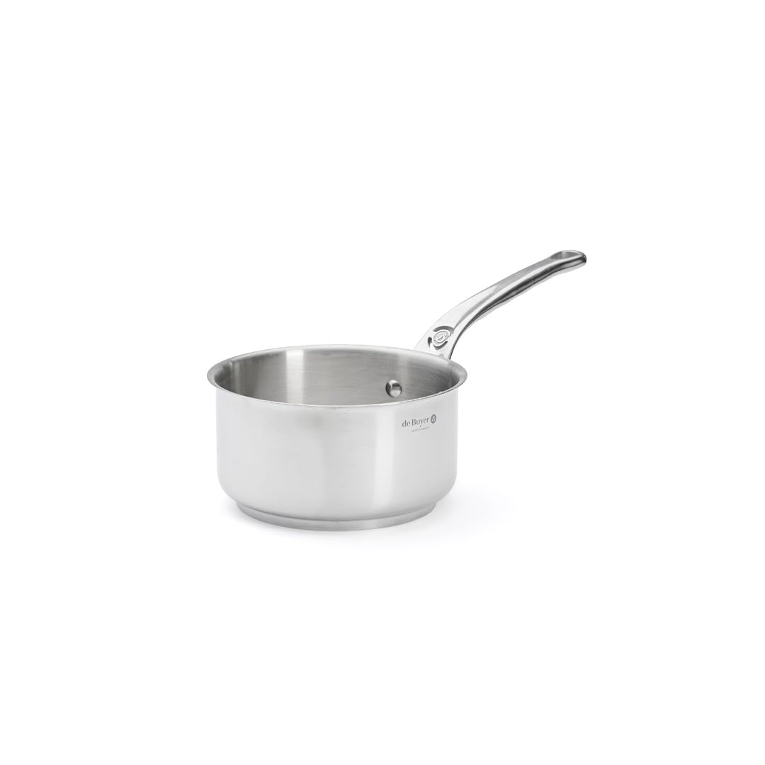 DE BUYER Stielkasserolle, Edelstahl, Silber, 16 cm, 27.9 x 20.1 x 10.9 cm