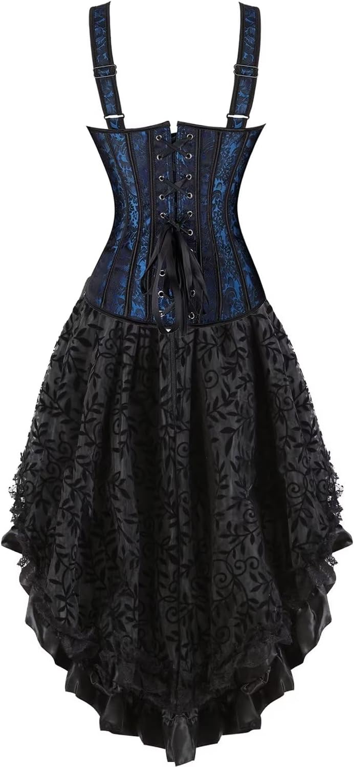 jutrisujo korsett Corsagenkleid rock kleid corsage korsage schwarz damen vollbrust bustier gothic bu