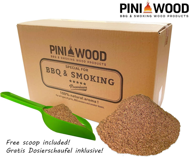 PINI 5 Kg Räucherchips Kirsche 1-3 mm Smoking Chips Räucherspäne 18 Liter
