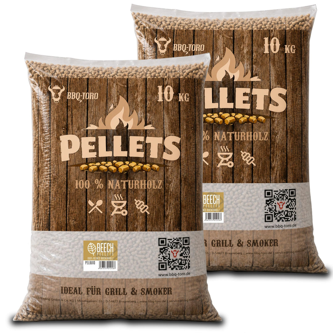 BBQ-Toro Grillpellets Buche aus 100% Buchenholz | 20 kg | Holzpellets für Grill, Smoker, Pizzaofen u