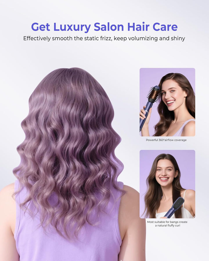 Airstyler Hairstyler 5 IN 1, 1000W Warmluftbürste Set, Hairstyler mit Ionen Föhnbürste, Lockenstab A