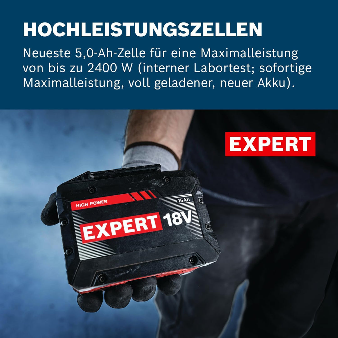 Bosch EXPERT 18V System Hochleistungs-Starter-Set: 2x EXBA18V-150 + 1x ultraschnelles Ladegerät EXAL