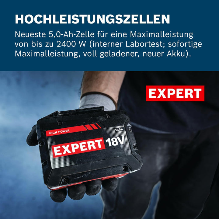 Bosch EXPERT 18V System Hochleistungs-Starter-Set: 2x EXBA18V-150 + 1x ultraschnelles Ladegerät EXAL