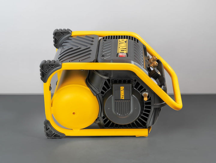 DeWalt Kompressor (1100 W, 10 L, 13.8 bar, ölfreier Motor, mit zwei Luftausgängen und seitlichem Rol
