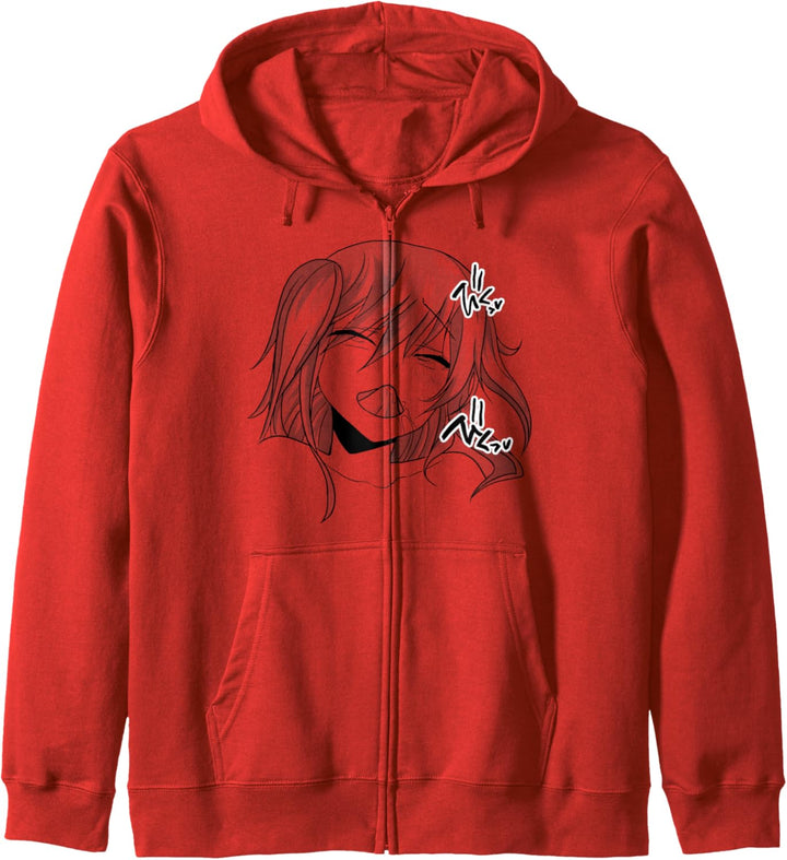 Waifu Girl Ahegao Vergnügen Gesicht Ecchi Hentai Otaku Kapuzenjacke