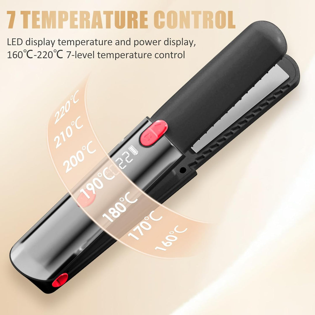 Mini Glätteisen, Air Haarglätter, Ionen Air Glätteisen, Tragbarer Reise-Haarglätter, LCD-Display, 16
