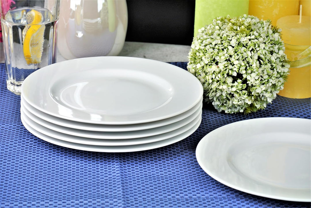 Retsch Arzberg Heike Weiss Frühstücksteller Kuchenteller 21cm, Set 6-teilig/Porzellan/uni weiss, run