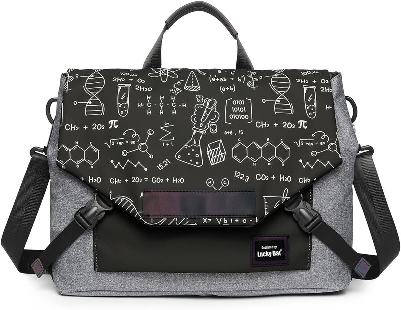 DORRISO Mode Umhängetasche Damen Herren Casual 14 Zoll Laptoptasche mit Gepäckgurt Arbeitstasche für