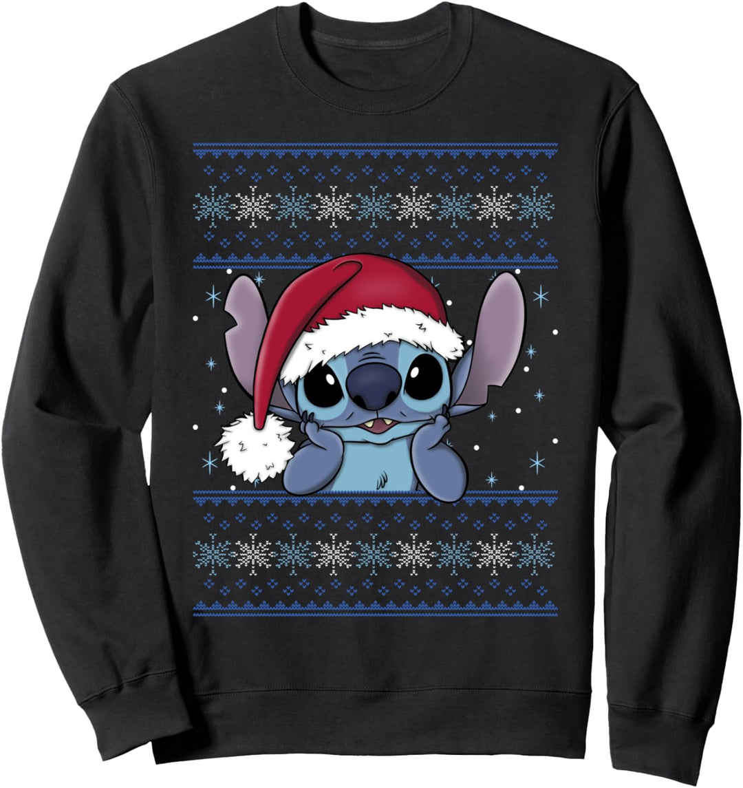 Disney Lilo & Stitch Christmas Stitch Santa Hat Sweatshirt