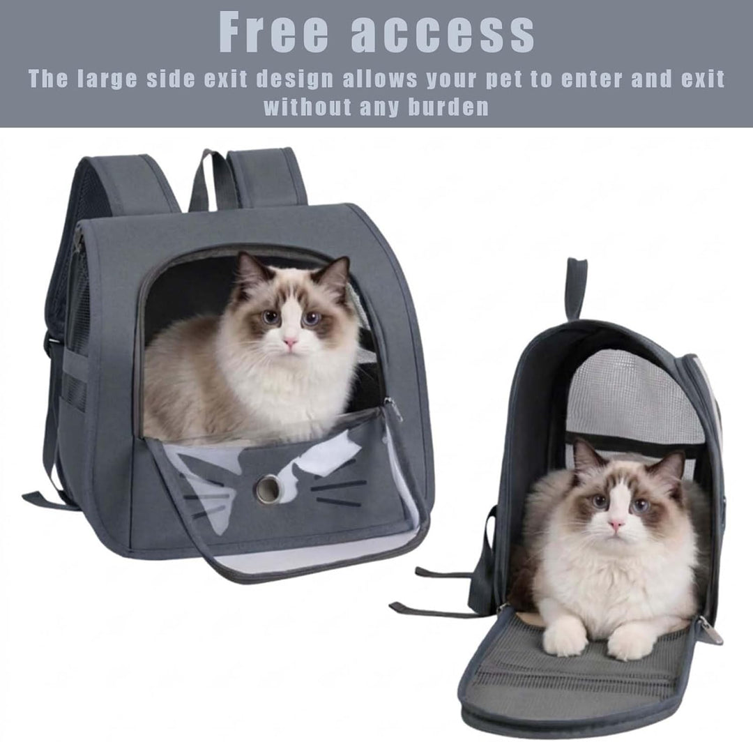 Tragbare und Faltbare Katzentasche,Atmungsaktive und Faltbare Haustier Rucksack,Katzenrucksack mit N