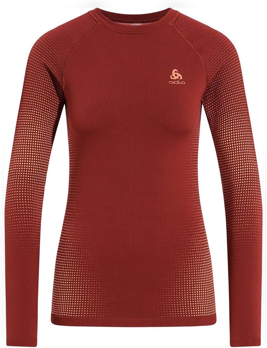 Odlo Damen Performance Warm Eco_196191 Funktionsunterwäsche Langarm Shirt XS Spiced Apple, XS Spiced