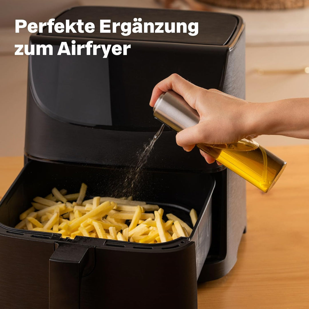 SILBERTHAL Ölsprüher 120 ml Glas – Sprühflasche für Speiseöl – 2 in 1 Essig & Ölspender – Gleichmäss