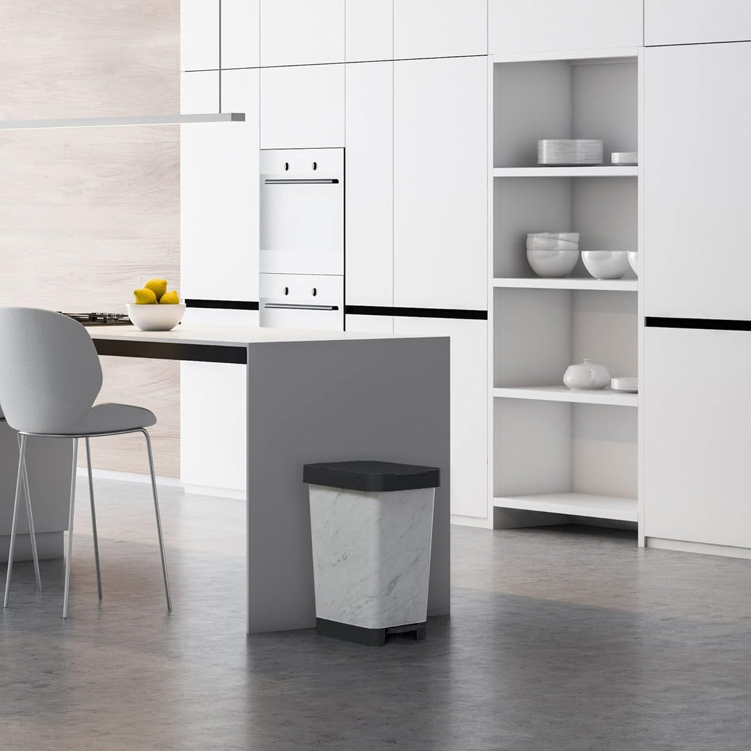 TATAY Smart Deco 25L Mülleimer mit Pedal | Kompaktes und funktionales Design | Für Innen und Aussen