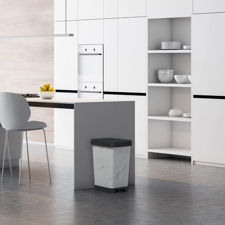 TATAY Smart Deco 25L Mülleimer mit Pedal | Kompaktes und funktionales Design | Für Innen und Aussen