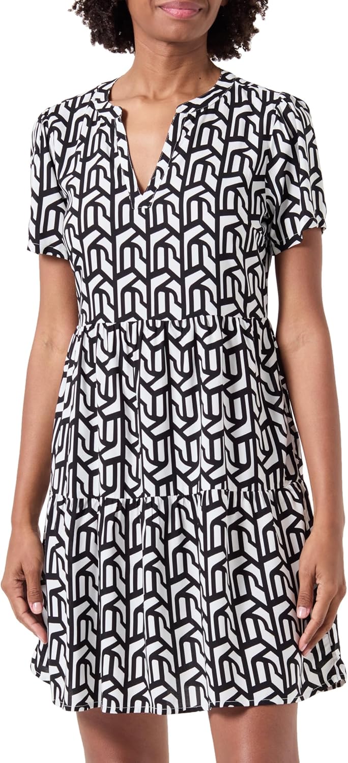 ONLY Damen Onlzally Life S/S Thea Dress Noos Ptm Kleid, Schwarz