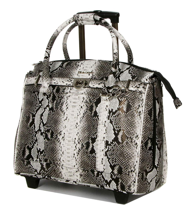 Bowatex Luxus Damen Akten Laptoptasche 2 Rollen Trolley Weiss Bunt Olivia Lauren