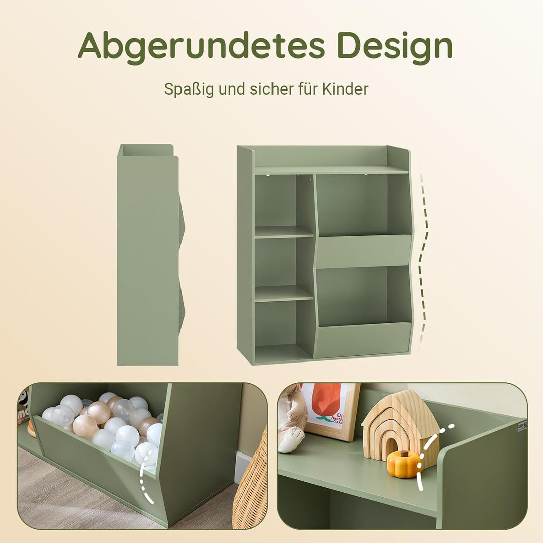 SoBuy Kinder Bücherregal Montessori Regal Kinderzimmer mit 5 Offenes Fach Kinderregal für Spielzeug