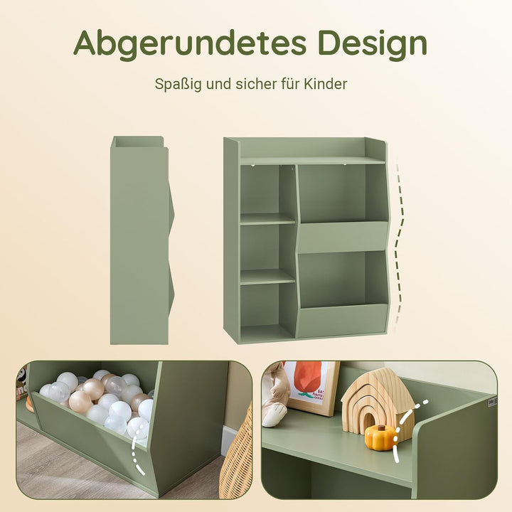 SoBuy Kinder Bücherregal Montessori Regal Kinderzimmer mit 5 Offenes Fach Kinderregal für Spielzeug
