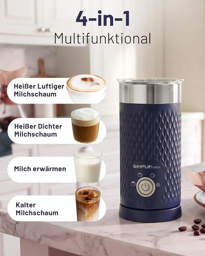 SIMPLETASTE Milchaufschäumer Elektrisch Automatisch Dunkelblau, Dunkelblau