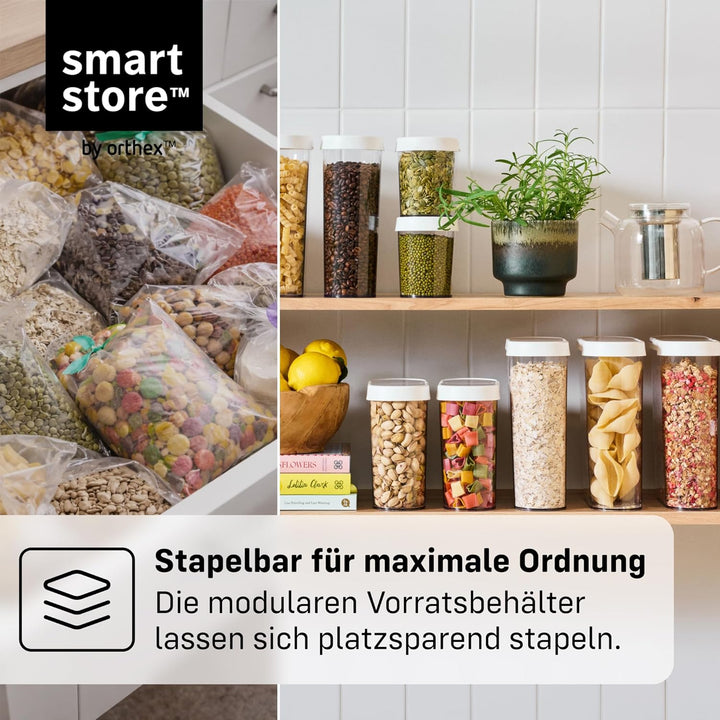 SmartStore Vorratsdose, 2er Set, BPA-frei, 1,7L, Vorratsbehälter mit Deckel I Stapelbar, Transparent