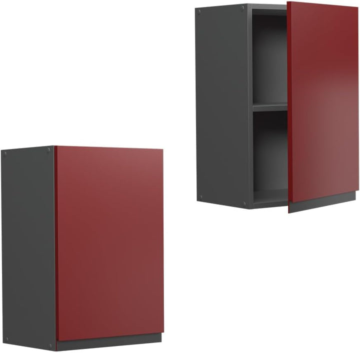 Vicco Hängeschrank R-Line, Rot/Anthrazit, 40 cm J-Shape Rot Hängeschrank 40 cm, Rot Hängeschrank 40