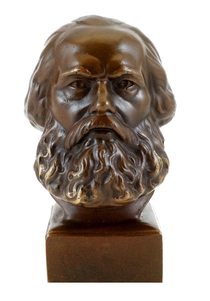 Kunst & Ambiente - Bronzefigur/Bronzekopf - Karl Marx Büste - Figur - signiert - Bronze Büste - Skul
