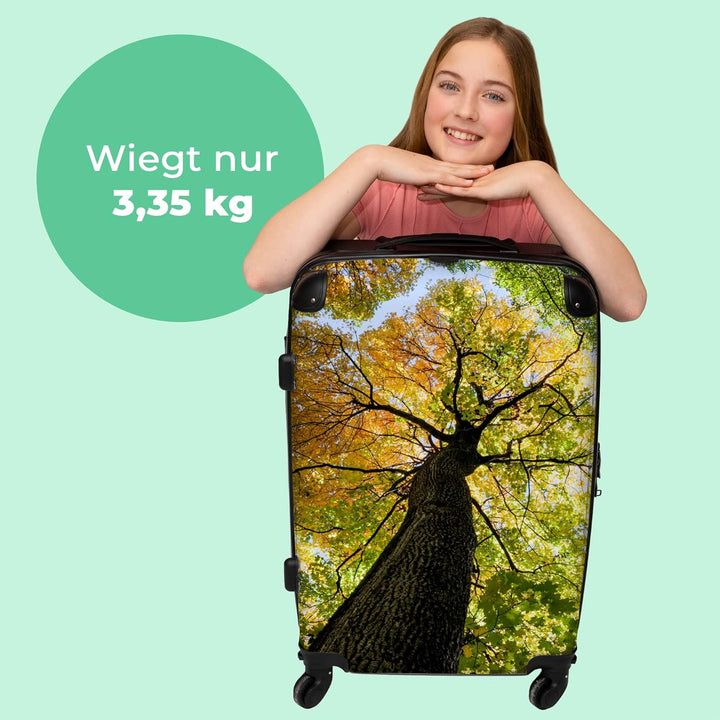 NoBoringSuitcases.com® Koffer gross Trolley Rollkoffer Reisekoffer mit 4 Rollen Fotokoffer - Bäume -