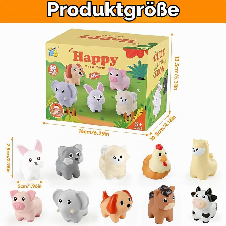10pcs Bauernhof Tier Matching Spielzeug, Montessori Spielzeug für Kleinkinder, Farbsortierung &amp; Stap
