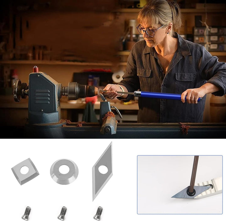 Hartmetall Wendeschneidplatten 3 Stück,CEIEVER CNC Hartmetall Einsatzschneider mit 3 Stück M4 Schrau