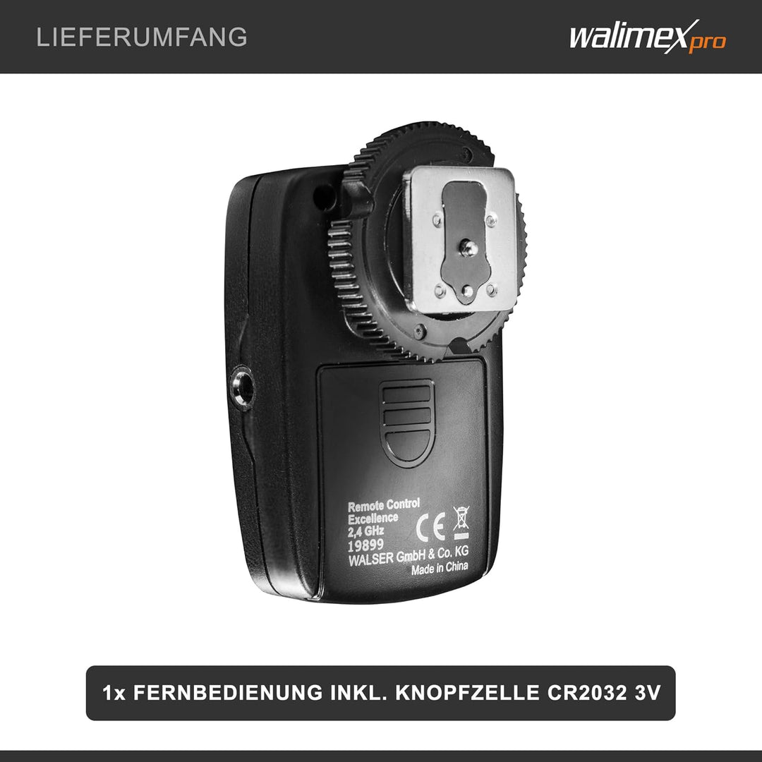 Walimex pro VE &amp; VC &amp; Newcomer Studioblitz Auslöser - Kabellose Fernsteuerung bis zu 30 m, 16 Kanäle